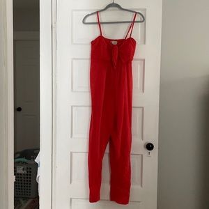 XS Anthropologie Gauze Red Jumpsuit
